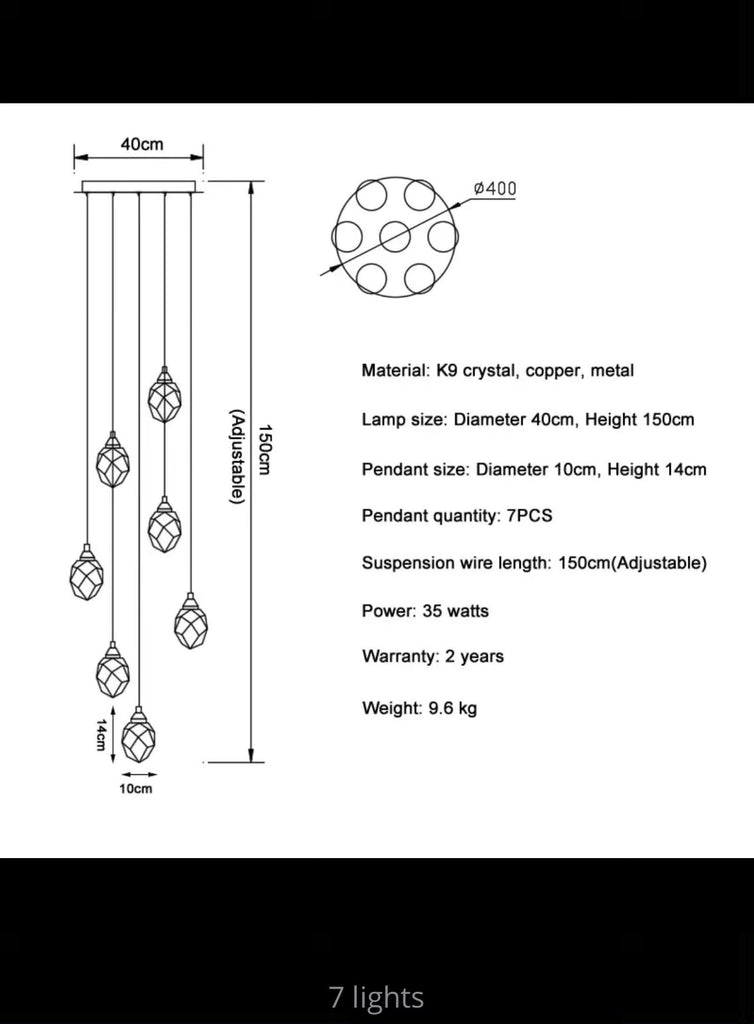 Rocks kristály függeszték.