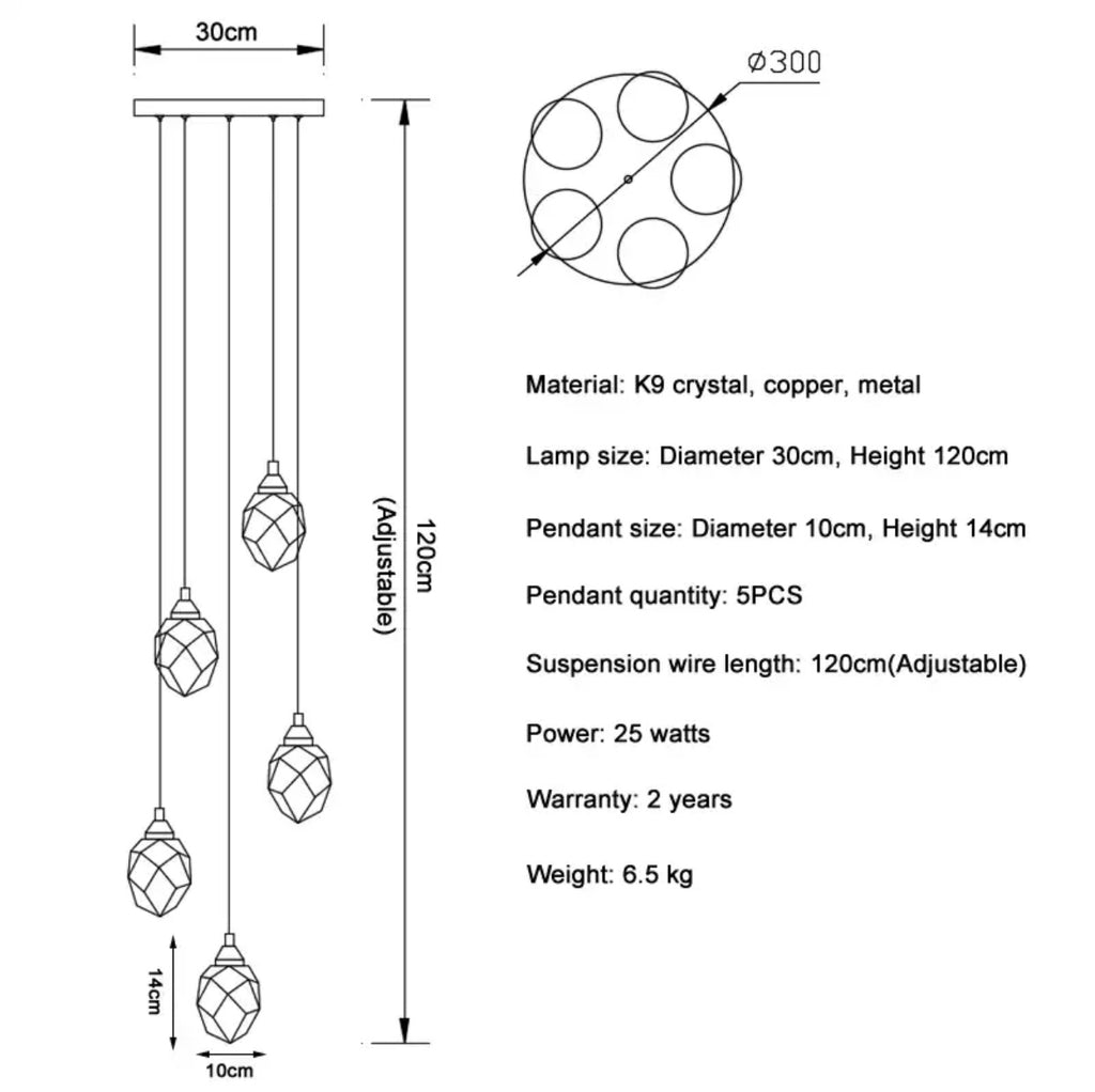 Rocks kristály függeszték.